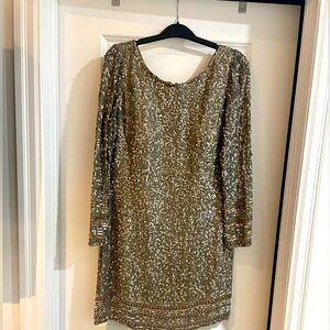 SCALA size 12 long sleeve sequin dress